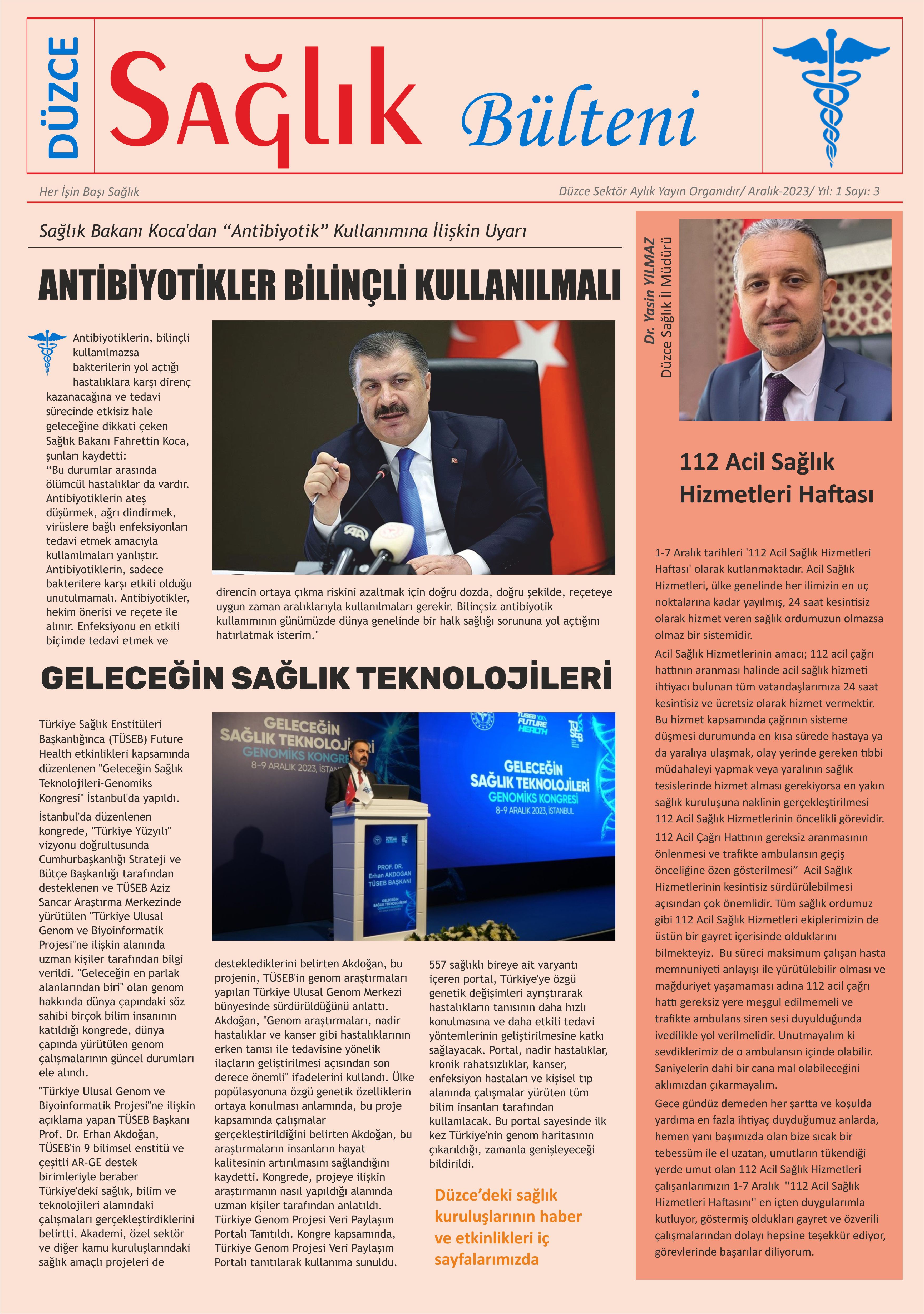 SAĞLIK BÜLTENİ 3 SAYISI ÇIKTI 